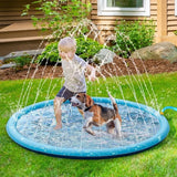 Aufblasbare Haustier Wassersprinkler Matte Interaktive Outdoor Kühlmatte Blau