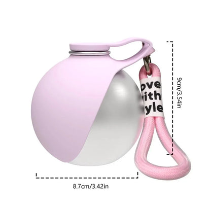Tragbare Edelstahl Hundetrinkflasche 285ml mit Integrierter Silikonschale