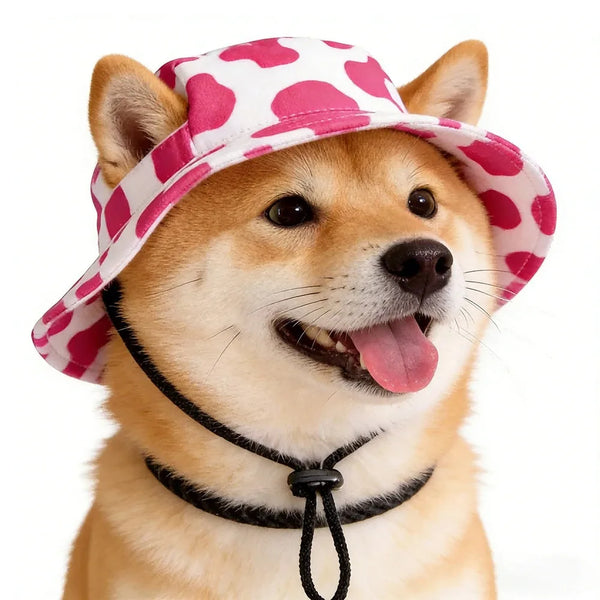 Verstellbarer Haustier Bucket Hat für Hunde und Katzen mit Ohrenöffnungen