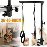 Tragbarer Haustier-Pflegearm Höhenverstellbar Faltbar Schwarz Metall 36-89 cm