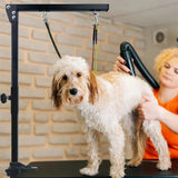 Tragbarer Haustier-Pflegearm Höhenverstellbar Faltbar Schwarz Metall 36-89 cm